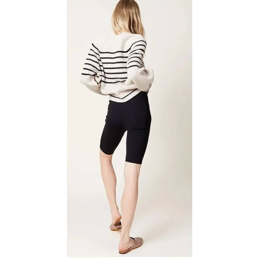 MARIA MCMANUS High Waisted Recycled Nylon Bike Short in Black NWT Shirt XS
